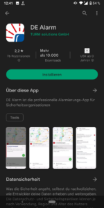 DE-Alarm-App im Google Play-Store